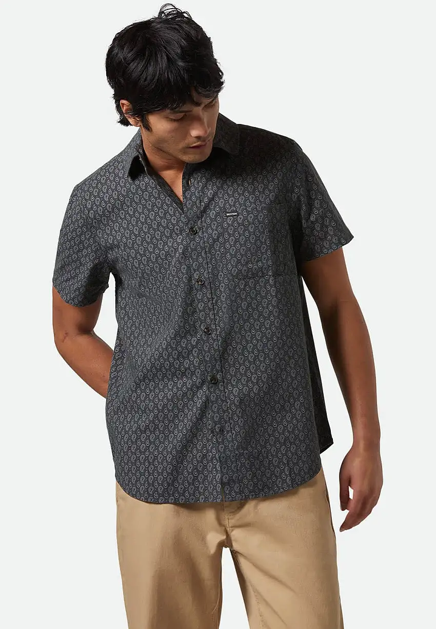 Brixton - Charter Print Washed Black/Paisley - Camicia