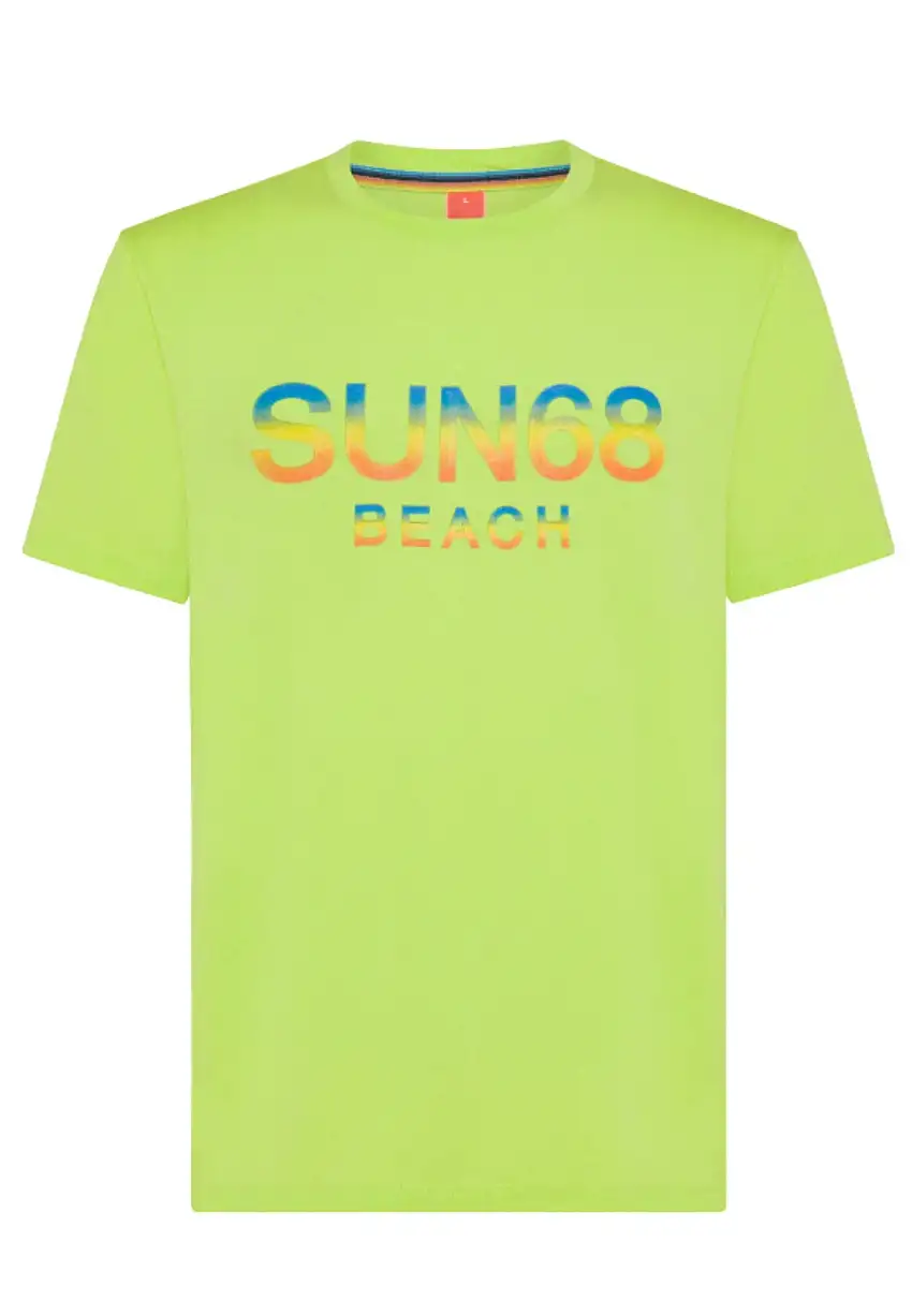 Sun68 Maglietta Big Logo Cotone Giallo