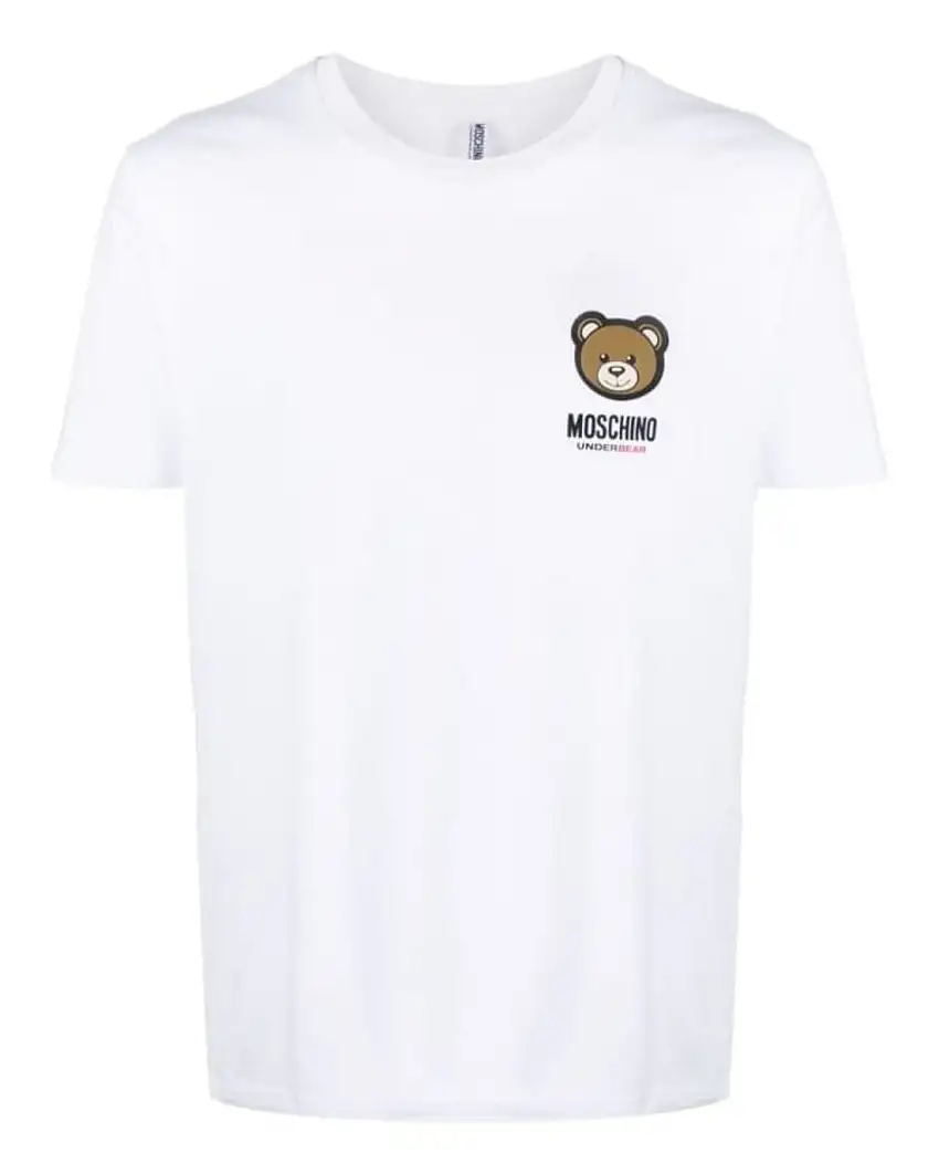 Moschino Underbear Logo Stretch Jersey Cotone Bianco