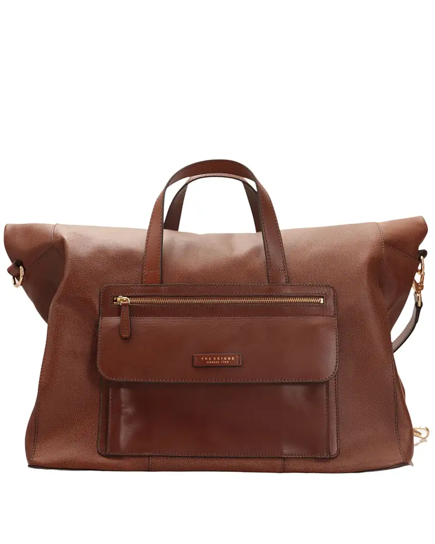 The Bridge Borsone da Viaggio Duffle Bag In Pelle Marrone Unisex