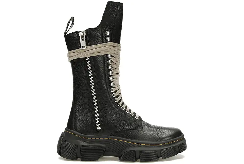 Dr. Martens 1918 DMXL Calf Length Zip Boot Rick Owens Black