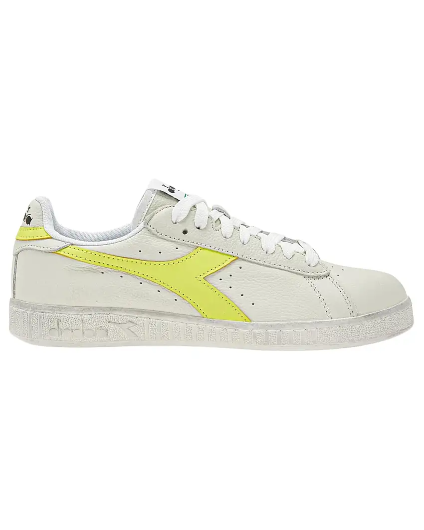 Diadora Sneakers Game L Low Fluo Waxed Pelle Bianco