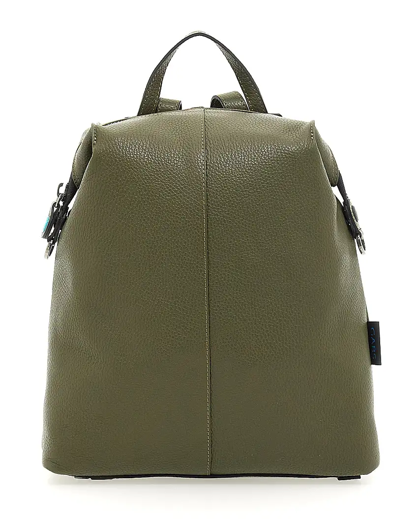 Gabs Zaino Grande con versione Borsa Shopper 100% Pelle Opaco Verde Militare