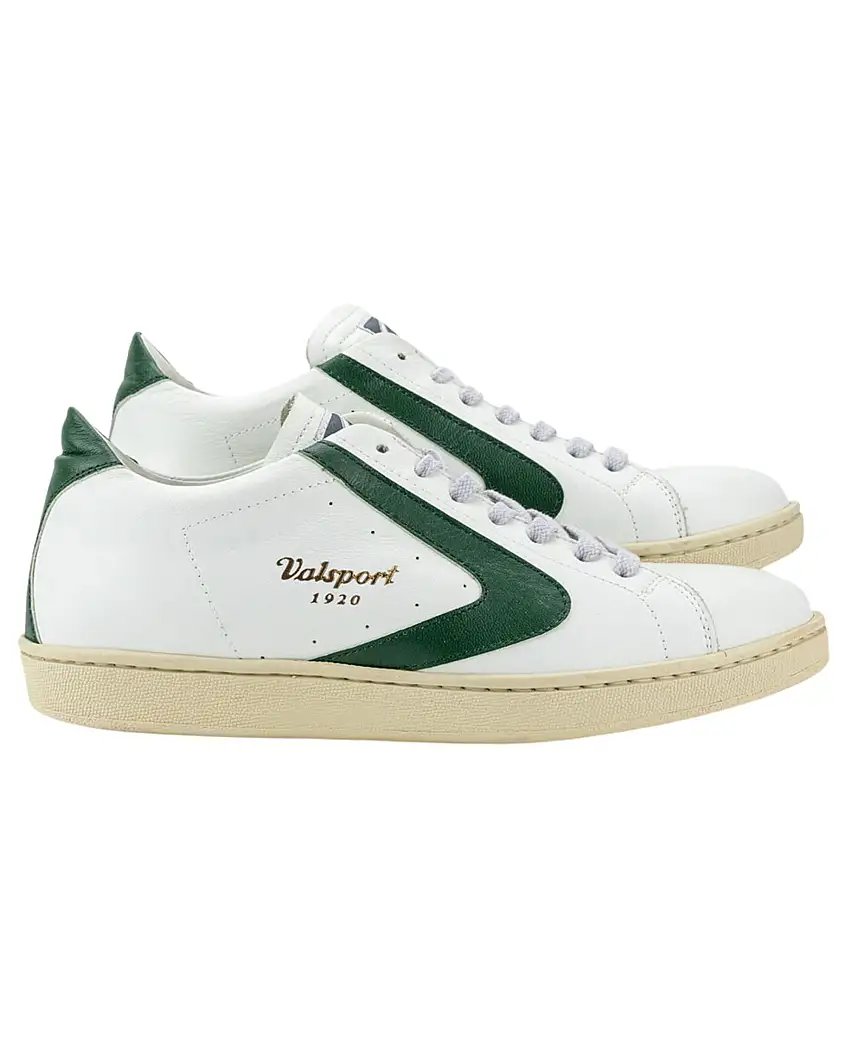Valsport Sneaker Casual In Pelle Bianco Verde Evergreen Uomo