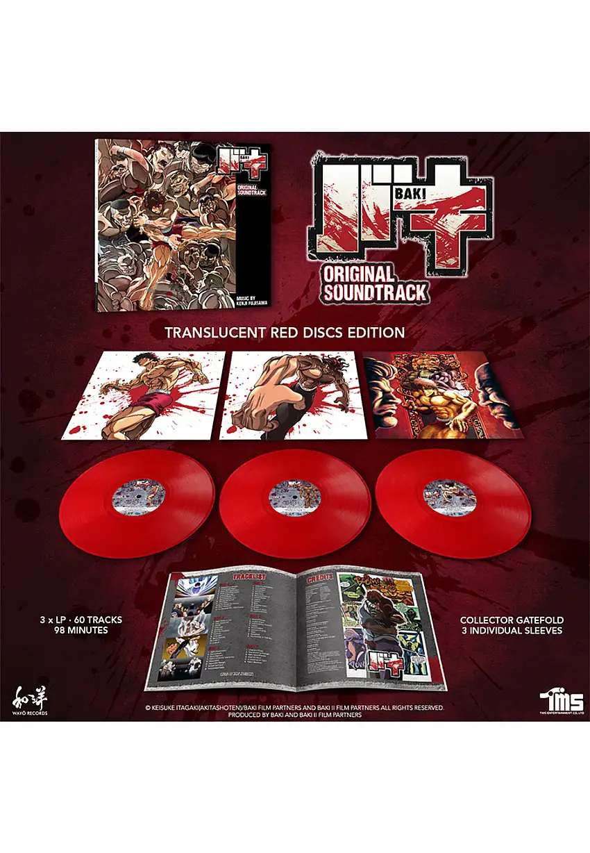 Baki - Baki OST (Kenji Fujisawa) Ltd. Translucent Red - Colored 3 Vinyl
