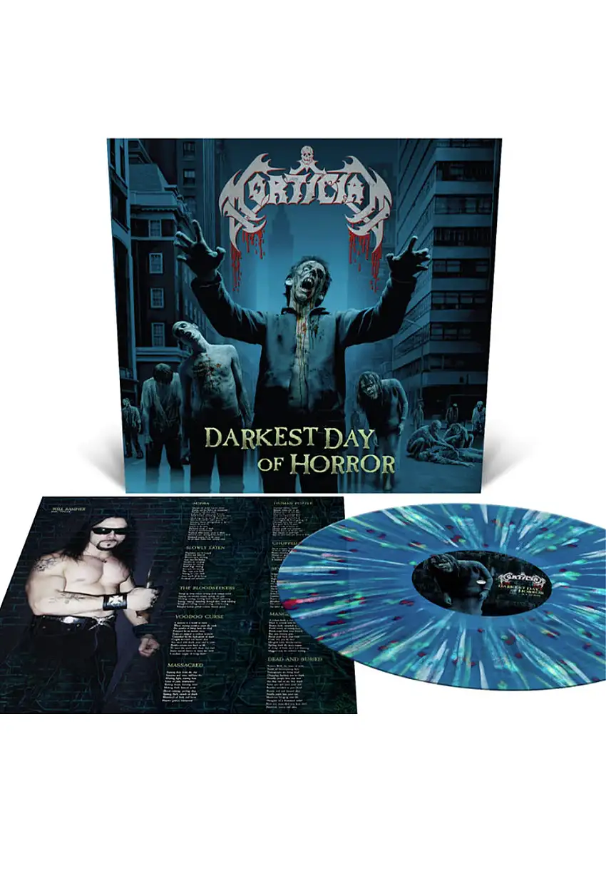 Mortician - Darkest Day Of Horror Ltd. Sea Blue w/ Splatter - Splattered Vinyl