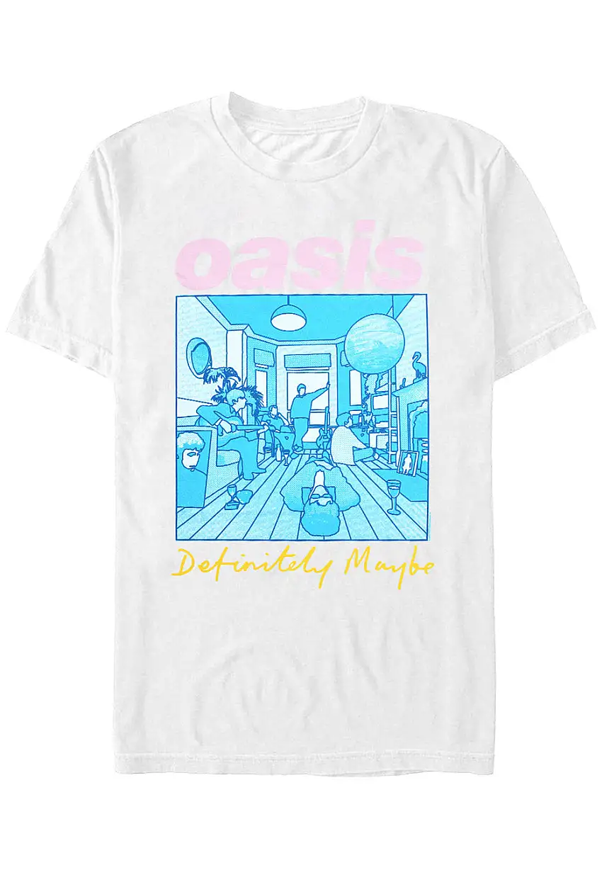 Oasis - Definitely Maybe Illustration Colour White - T-Shirt