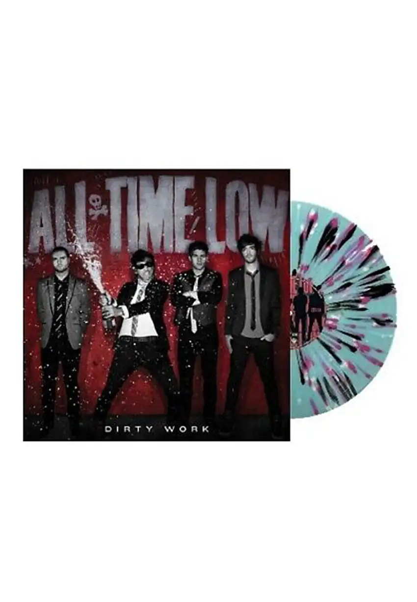All Time Low - Dirty Work Ltd. Pool Water Blue w/ Guitar - Splattered Vinyl