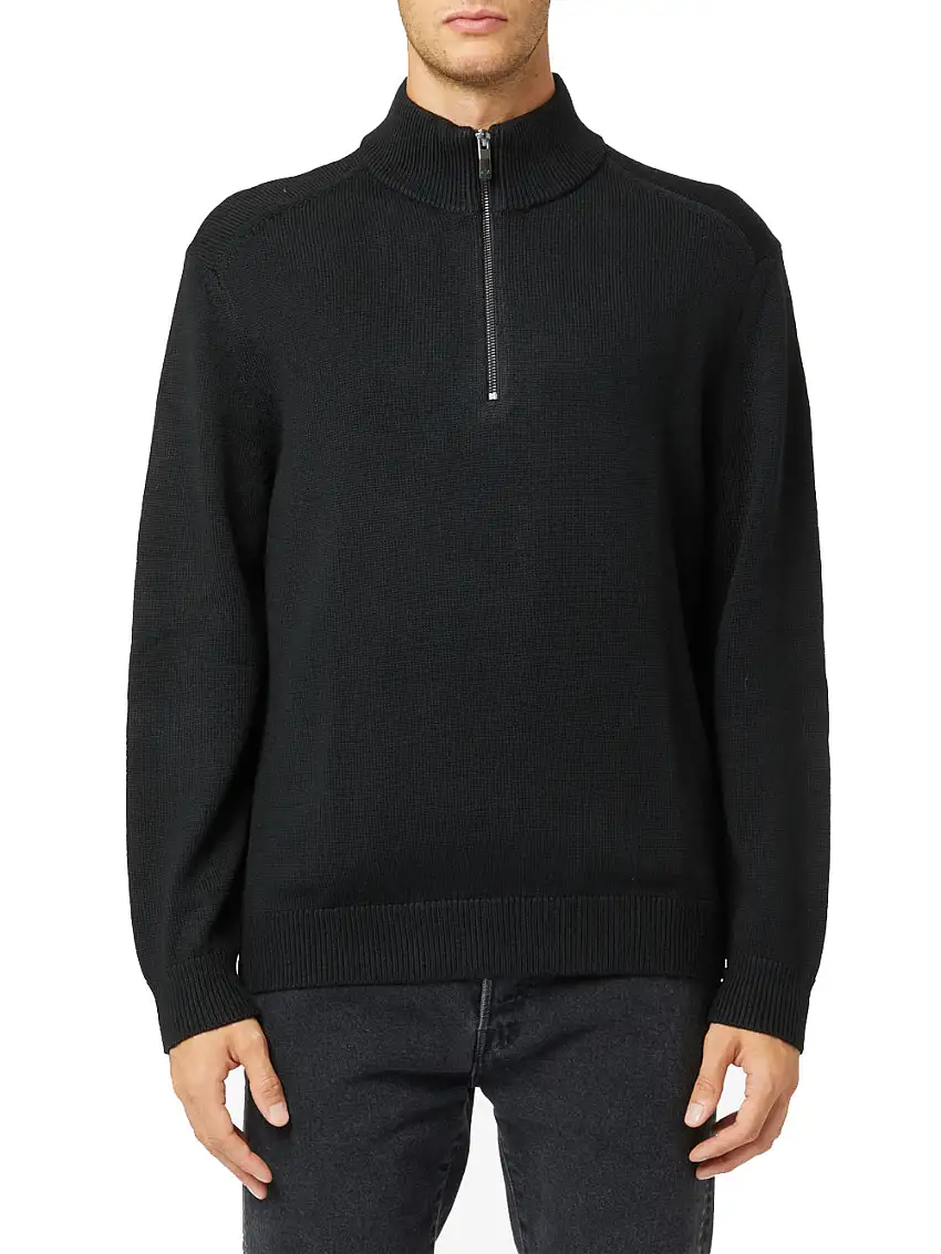 Pullover Armani Exchange Mezza Zip da Uomo - Nero