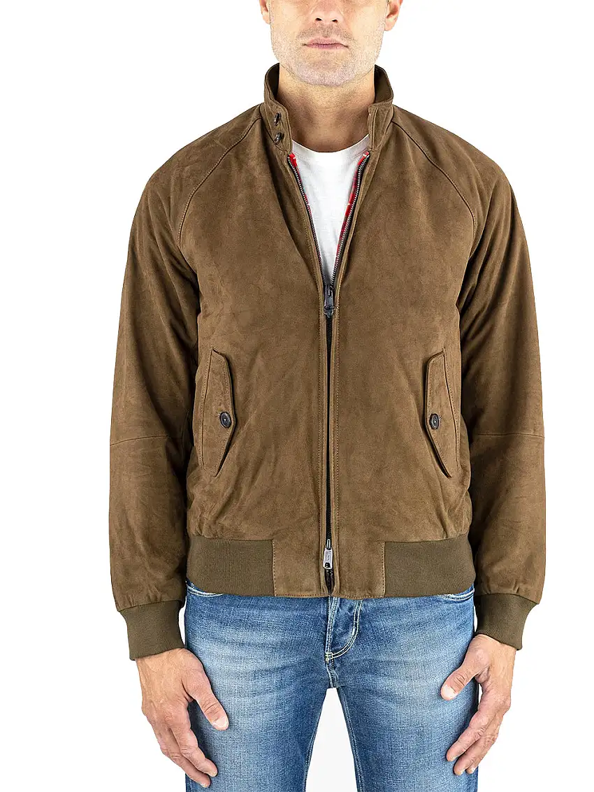Giubbino Baracuta Suede da Uomo - Verde