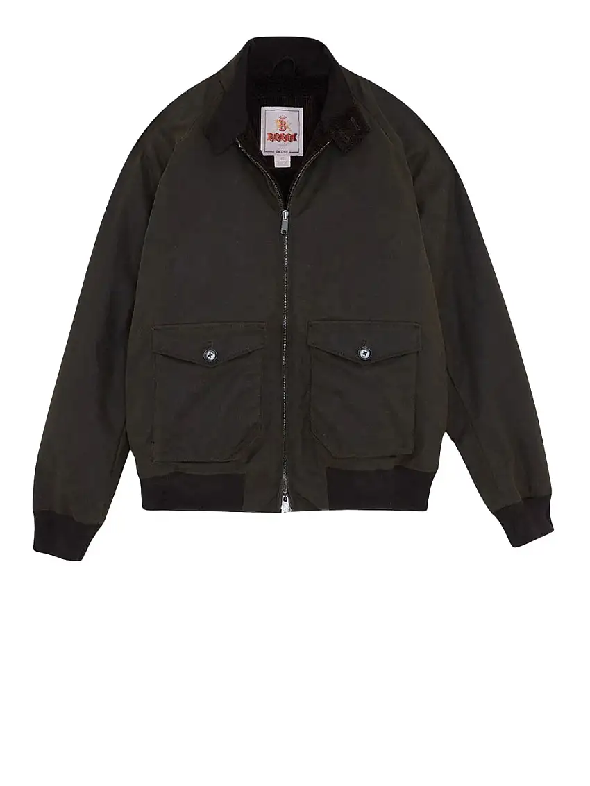 Giubbino Baracuta Waxed da Uomo - Marrone