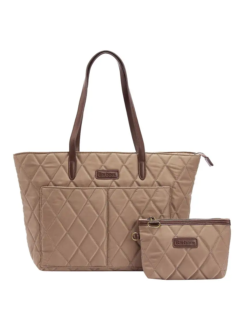 Borsa Shopper Barbour Quilted Tote da Donna - Beige
