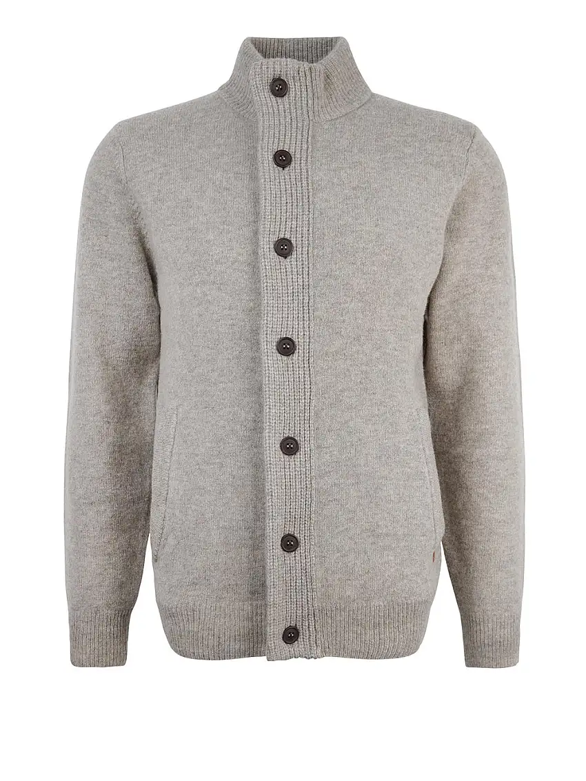 Cardigan Barbour Essential Patch Zip da Uomo - Beige