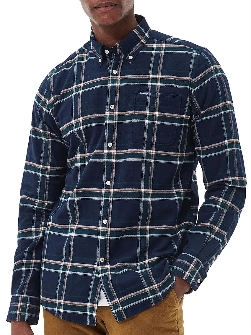 Camicia Casual Barbour Ronan Tailored Check da Uomo - Blu