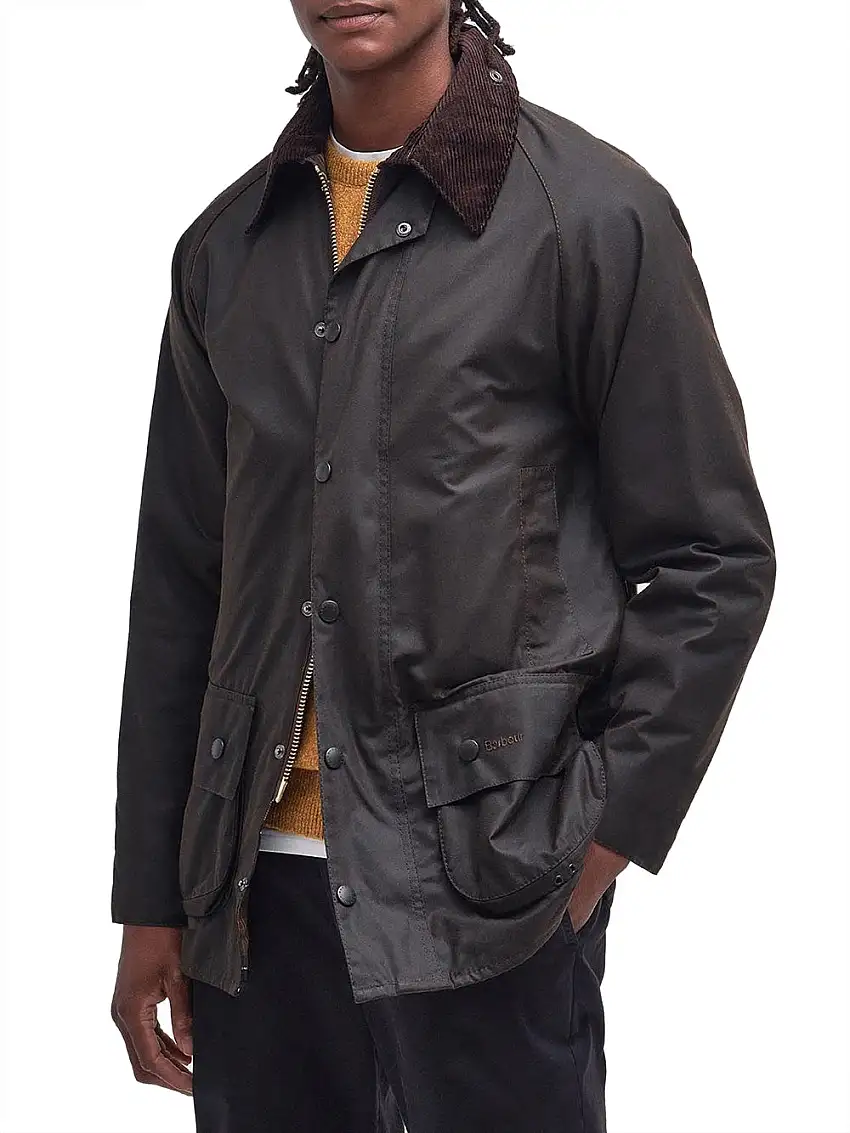 Giubbino Barbour Classic Beaufort Wax da Uomo - Verde