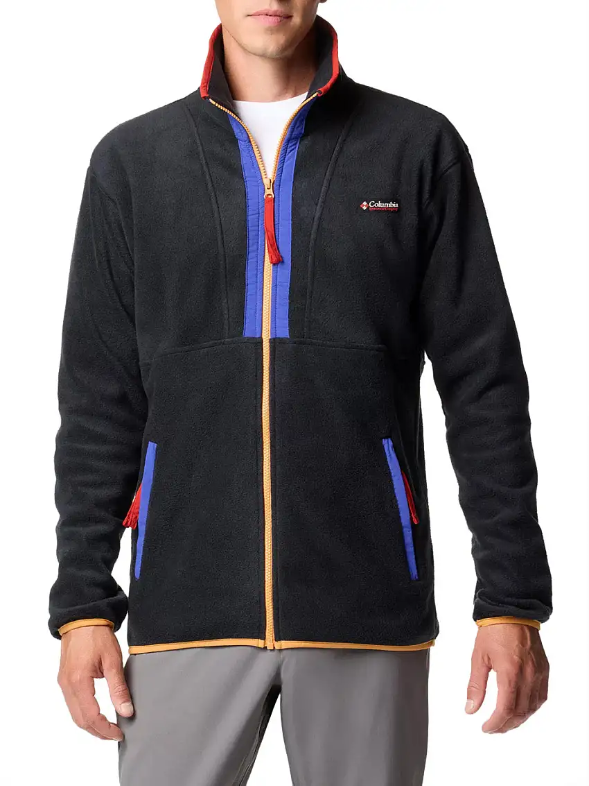 Felpa Zip Columbia Avorio da Uomo - Nero