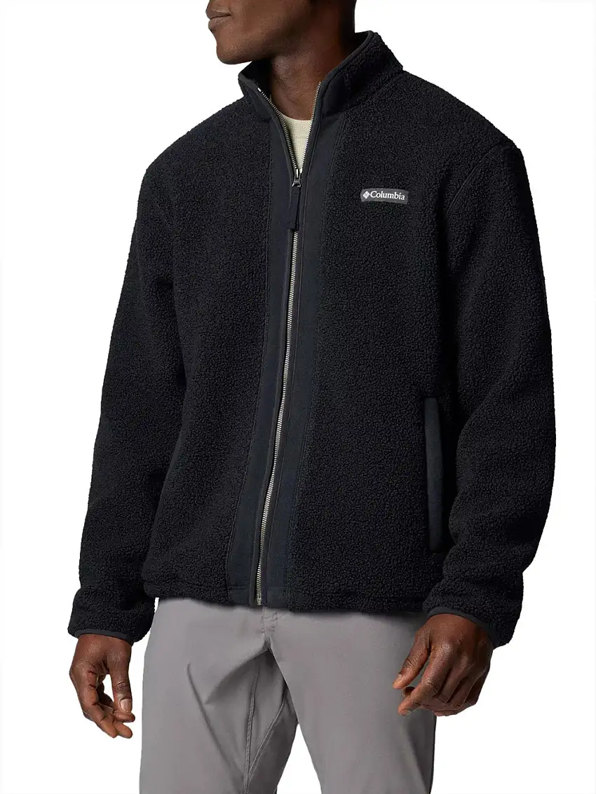 Felpa Zip Columbia Mesa Boucle da Uomo - Nero