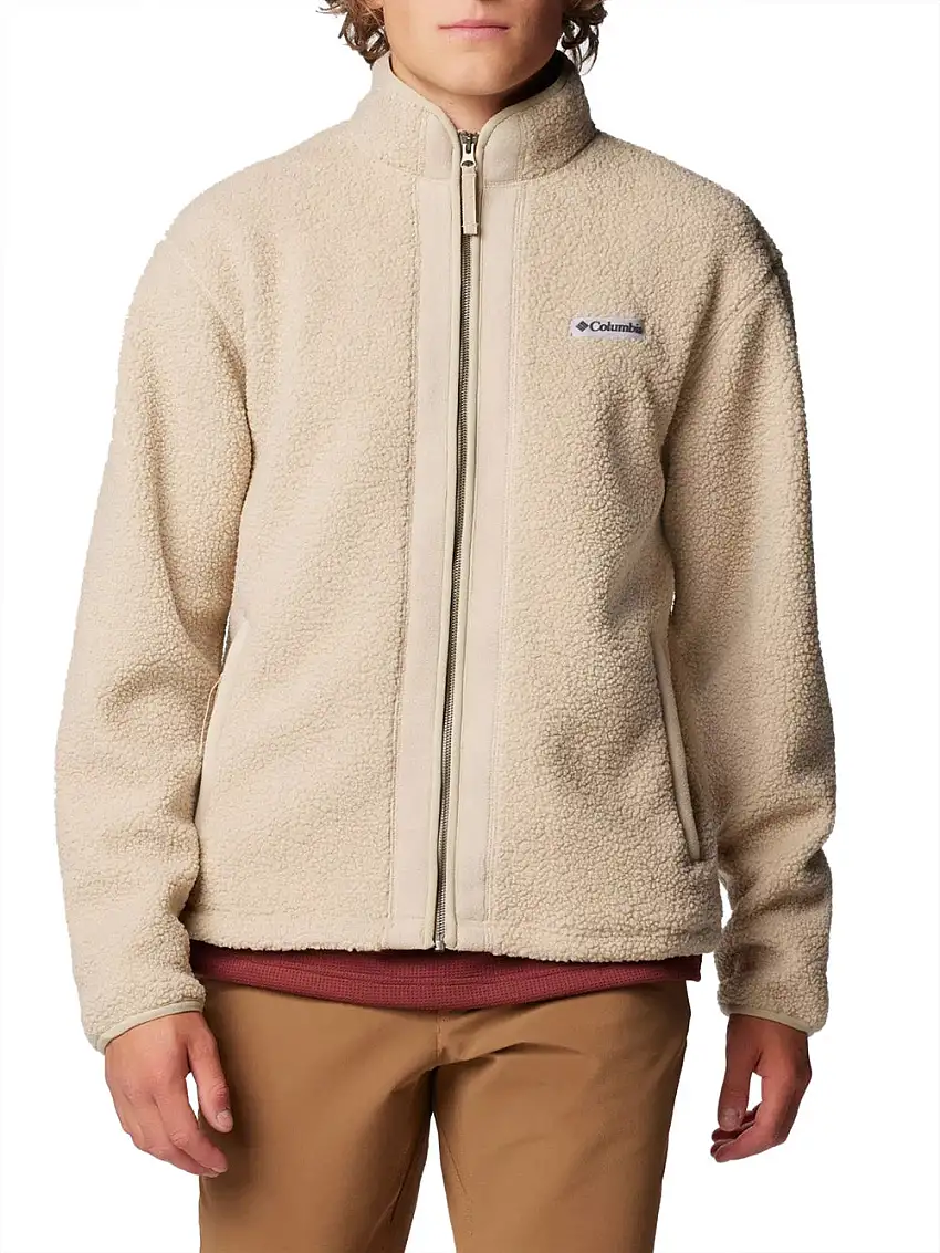 Felpa Zip Columbia Black Mesa Boucle da Uomo - Avorio