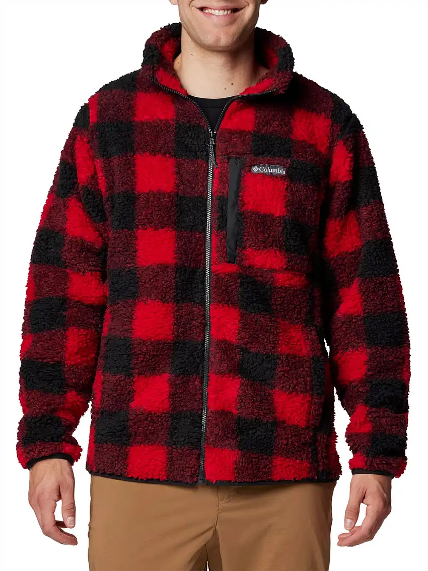 Felpa Zip Columbia Winter Pass da Uomo - Rosso