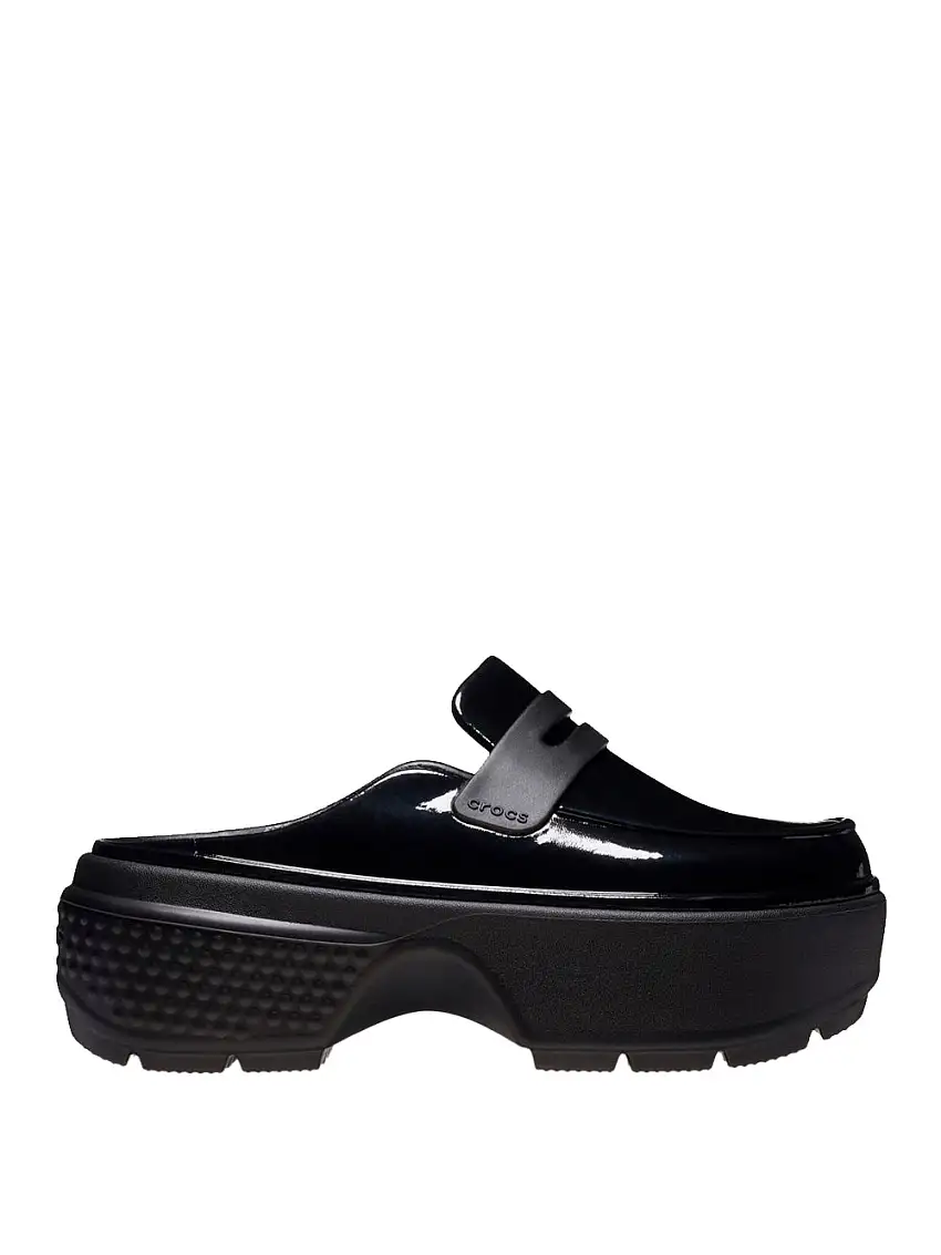 Mocassini Crocs Stomp High Shine da Donna - Nero