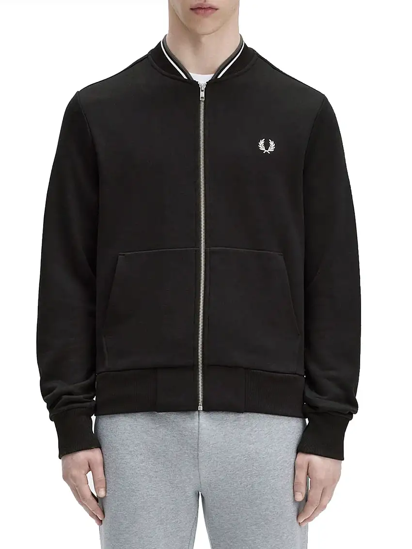 Felpa Zip Fred Perry da Uomo - Nero