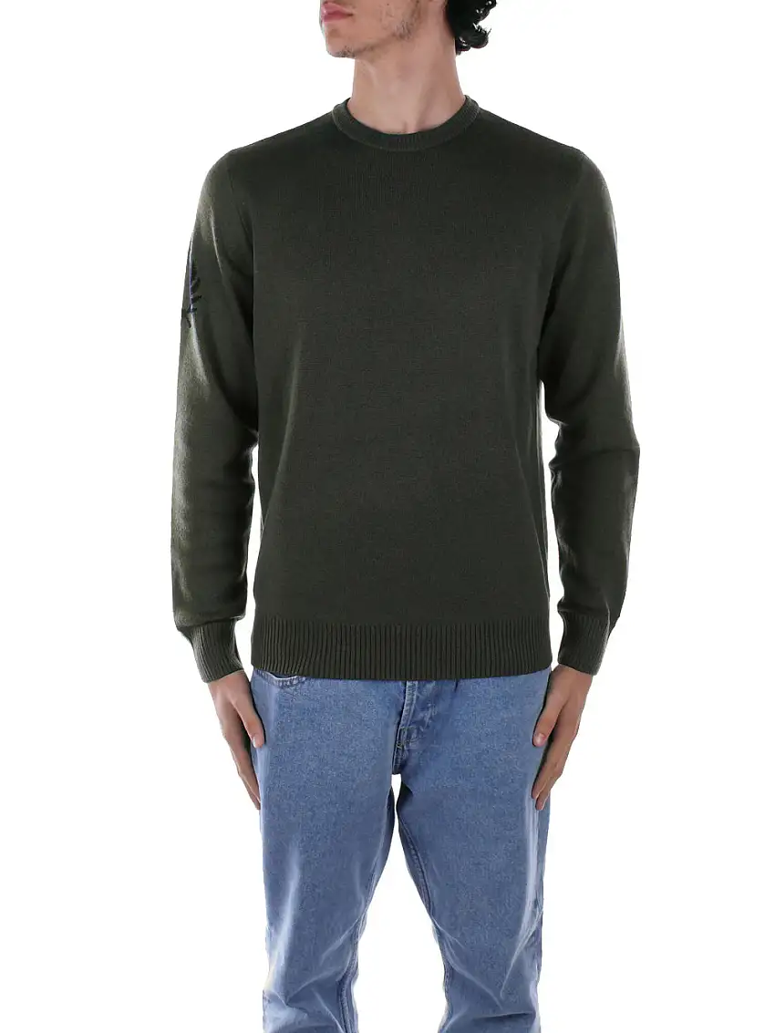 Pullover Fred Perry Laurel Wreath da Uomo - Verde