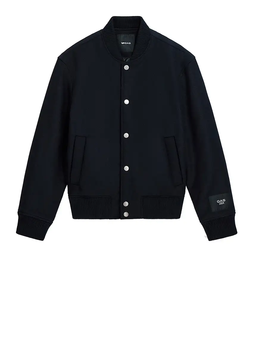 Bomber Gas Diagonal Mix Wool da Uomo - Blu