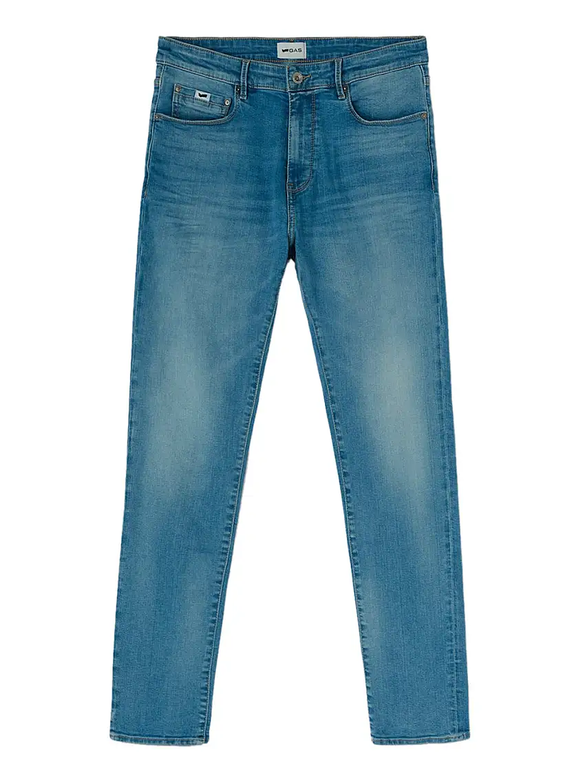 Jeans Slim Gas Stretch 12.30 Oz da Uomo - Denim