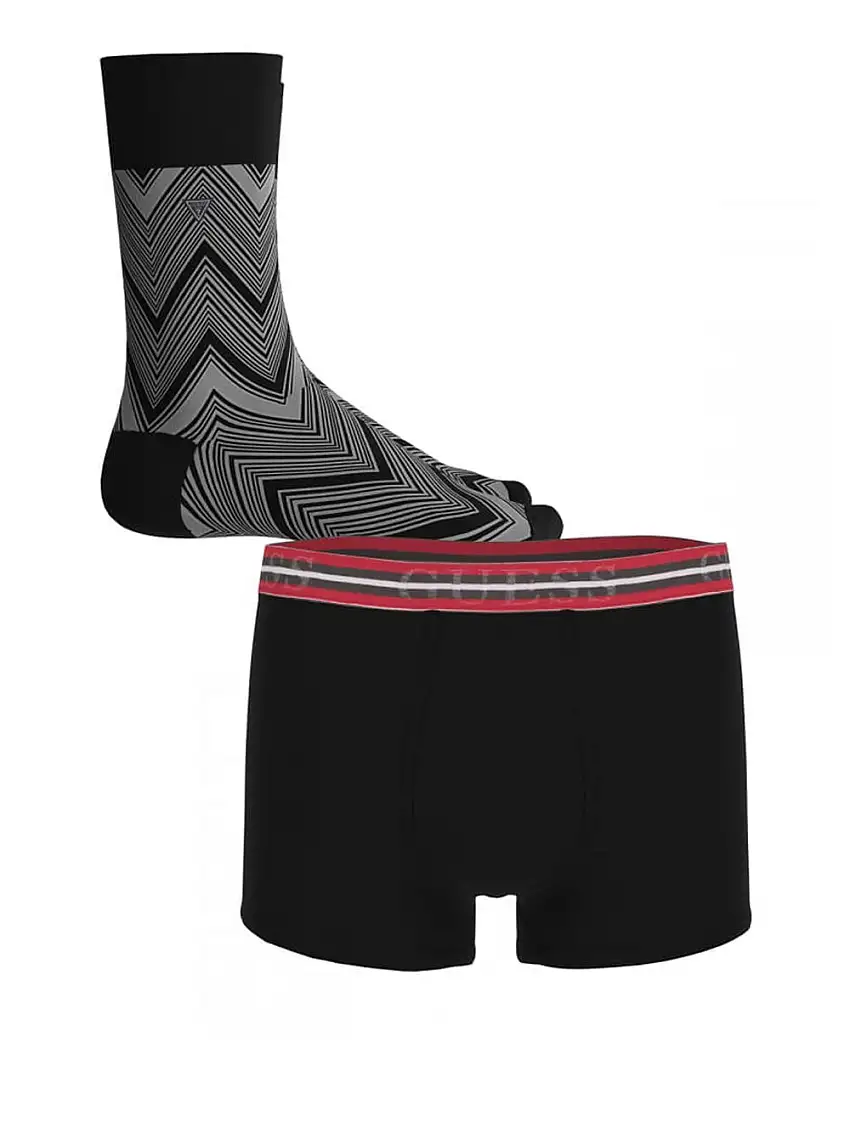 Coordinato Intimo Guess Socks E Trunk Pack da Uomo - Nero
