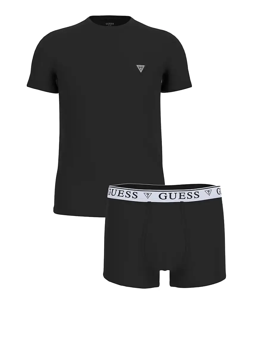 Coordinato Intimo Guess Tee E Trunk da Uomo - Nero