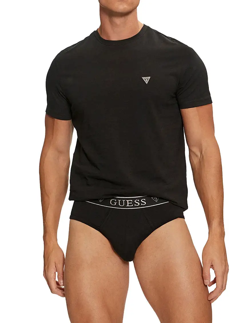 Coordinato Intimo Guess Tee E Brief da Uomo - Nero