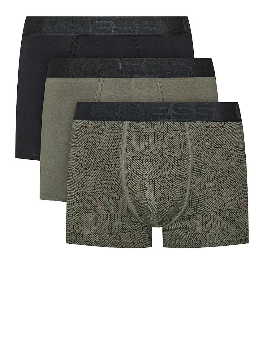 Boxer Guess Joe Trunk 3 Pac da Uomo - Grigio Verde Nero