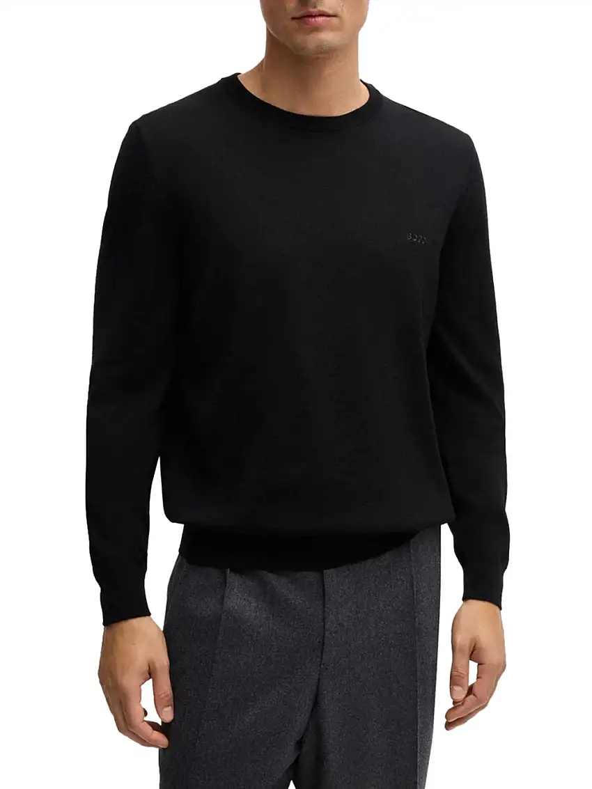 Pullover Hugo Boss Botto da Uomo - Nero