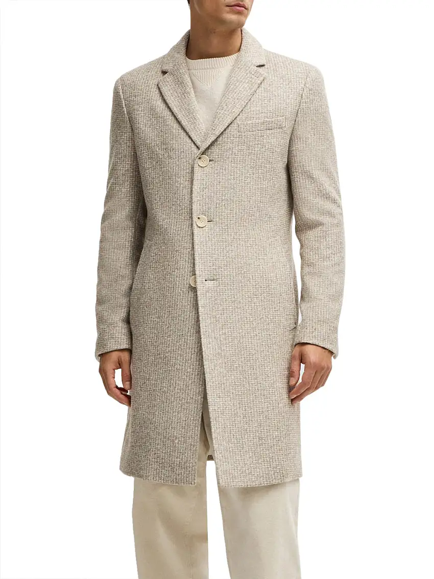 Cappotto Hugo Boss Hyde da Uomo - Avorio