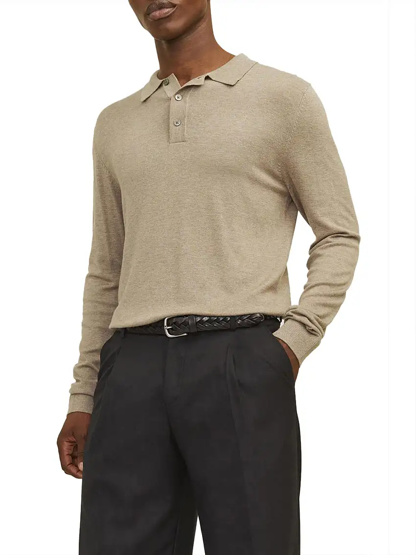 Polo Jack e Jones Blawilliam Knit da Uomo - Beige
