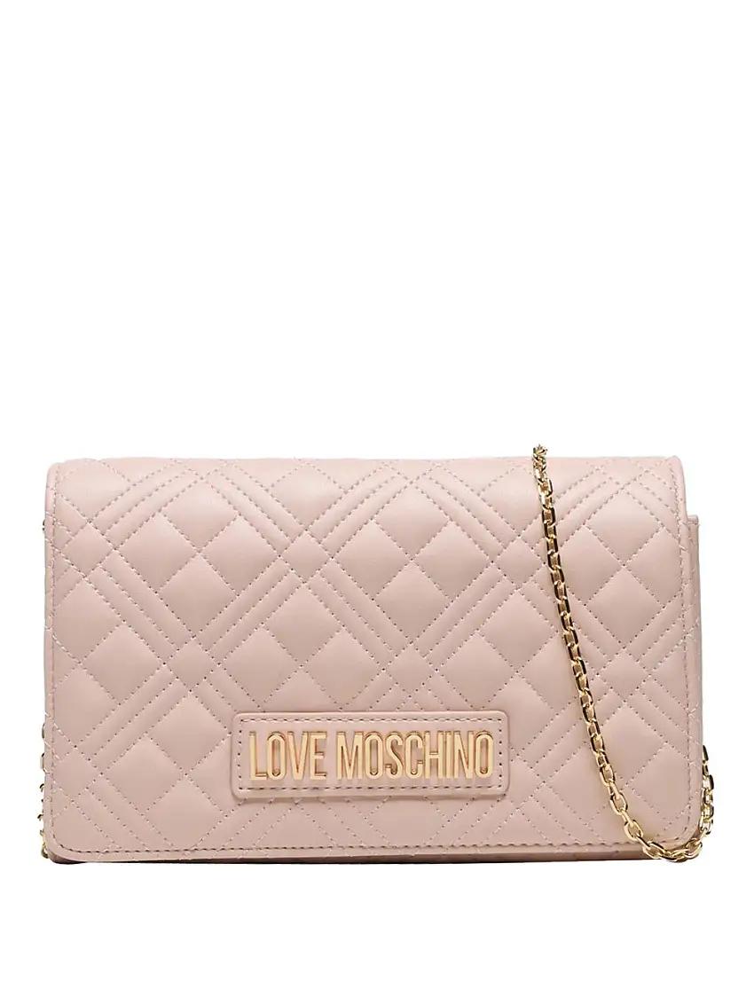 Borsa a Tracolla Love Moschino Quilted Pu da Donna - Rosa