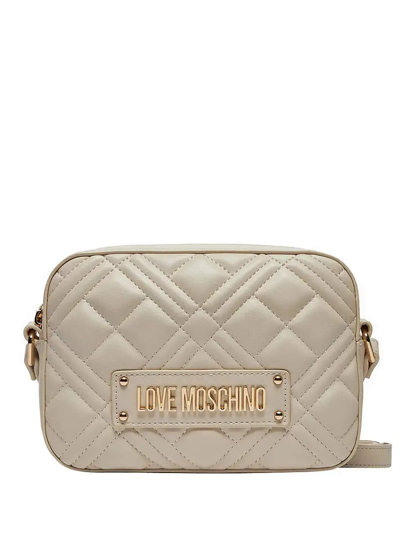 Borsa a Tracolla Love Moschino Quilted Pu da Donna - Avorio