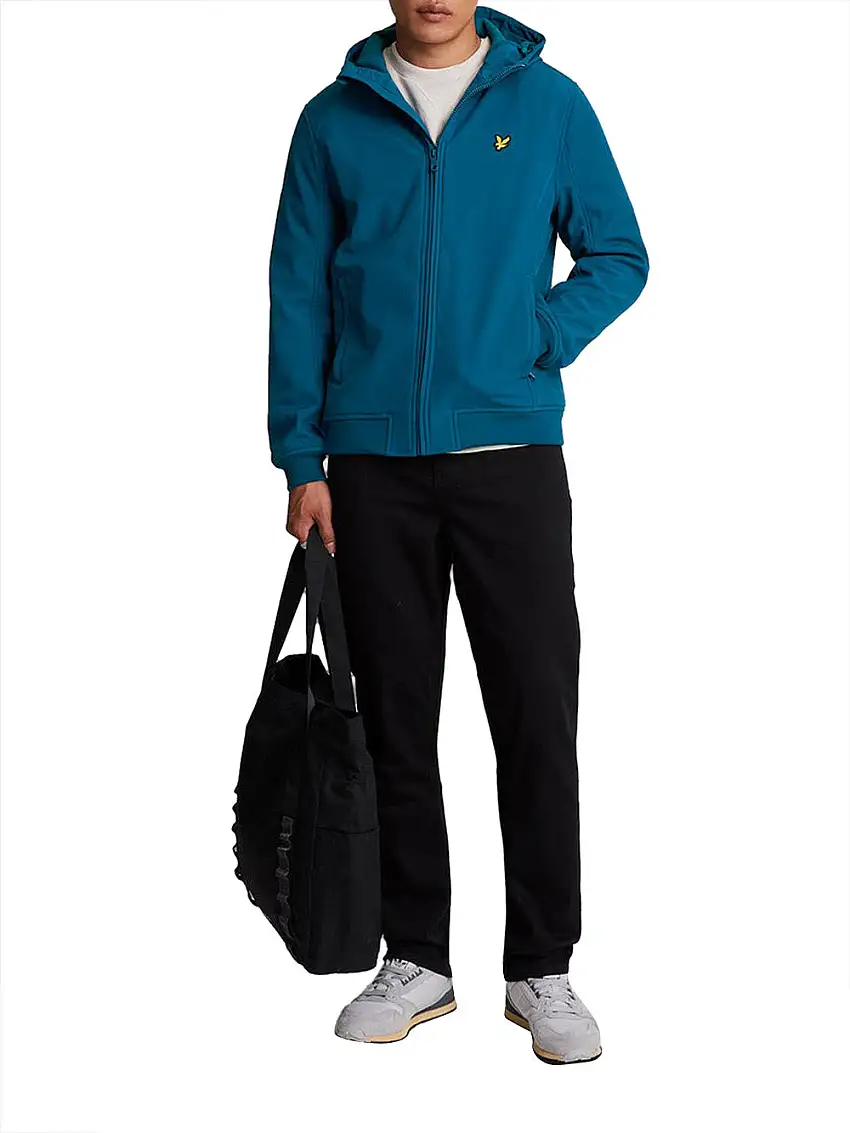 Giubbino Lyle & Scott Fleece Back Softshell da Uomo - Blu