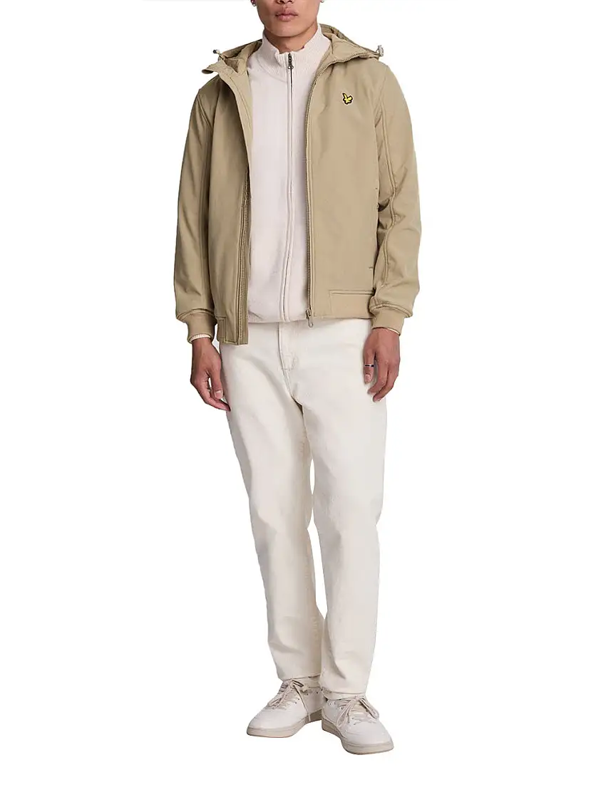 Giubbino Lyle & Scott Fleece Back Softshell da Uomo - Beige