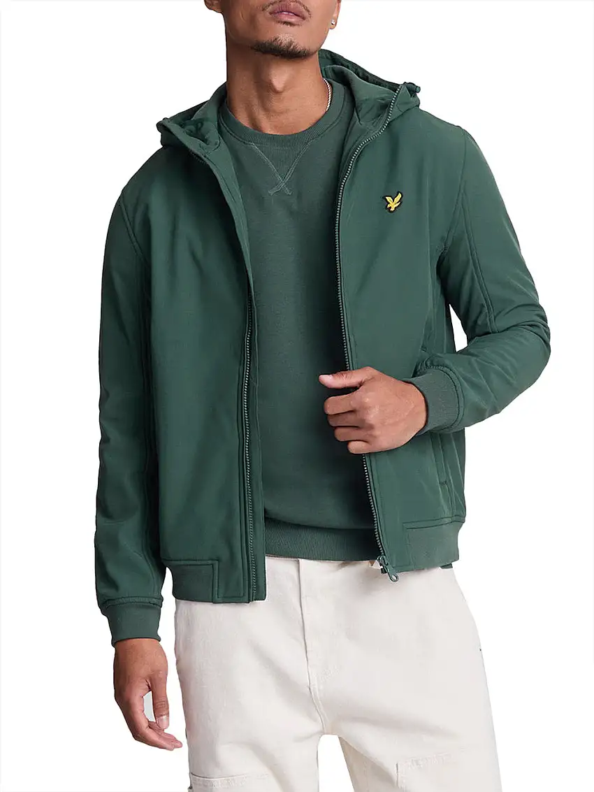 Giubbino Lyle & Scott Fleece Back Softshell da Uomo - Verde