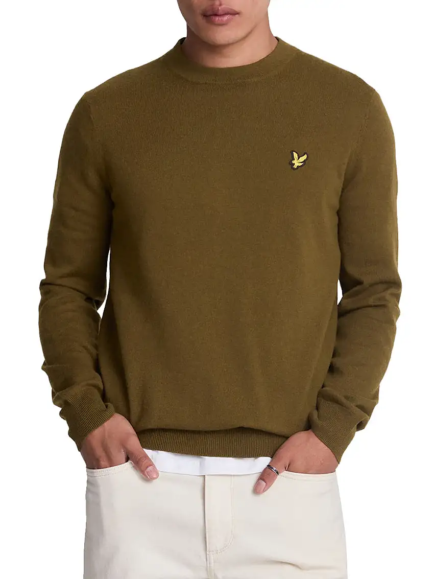 Maglione Lyle & Scott Merino Crew Neck da Uomo - Verde