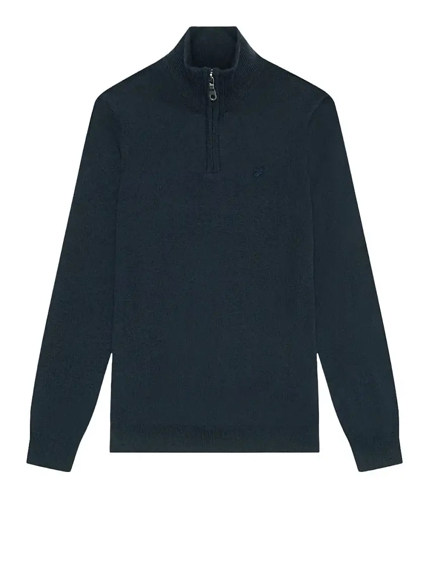Maglione Lyle & Scott Merino Quarter Zip da Uomo - Blu