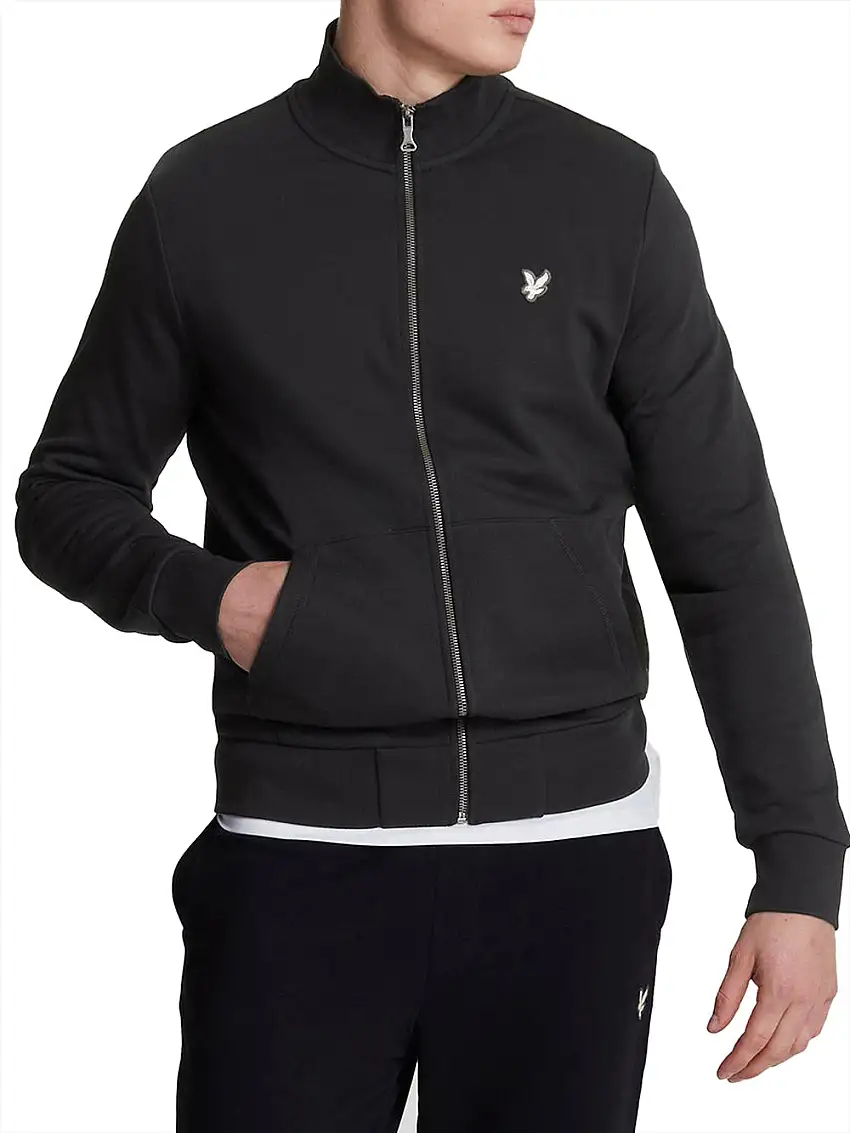 Felpa Zip Lyle & Scott French Terry da Uomo - Nero