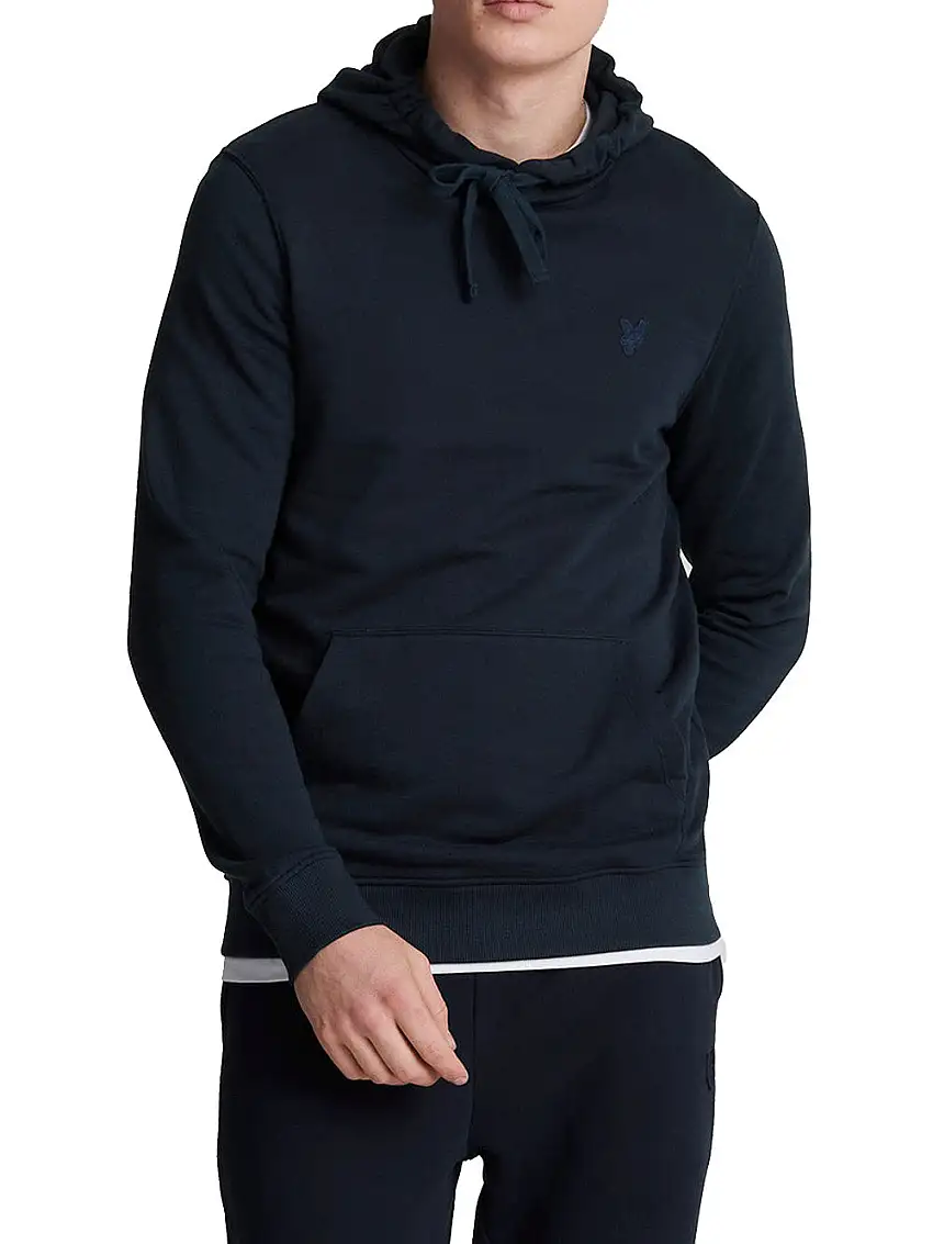 Felpa Cappuccio Lyle & Scott Tonal Eagle da Uomo - Blu