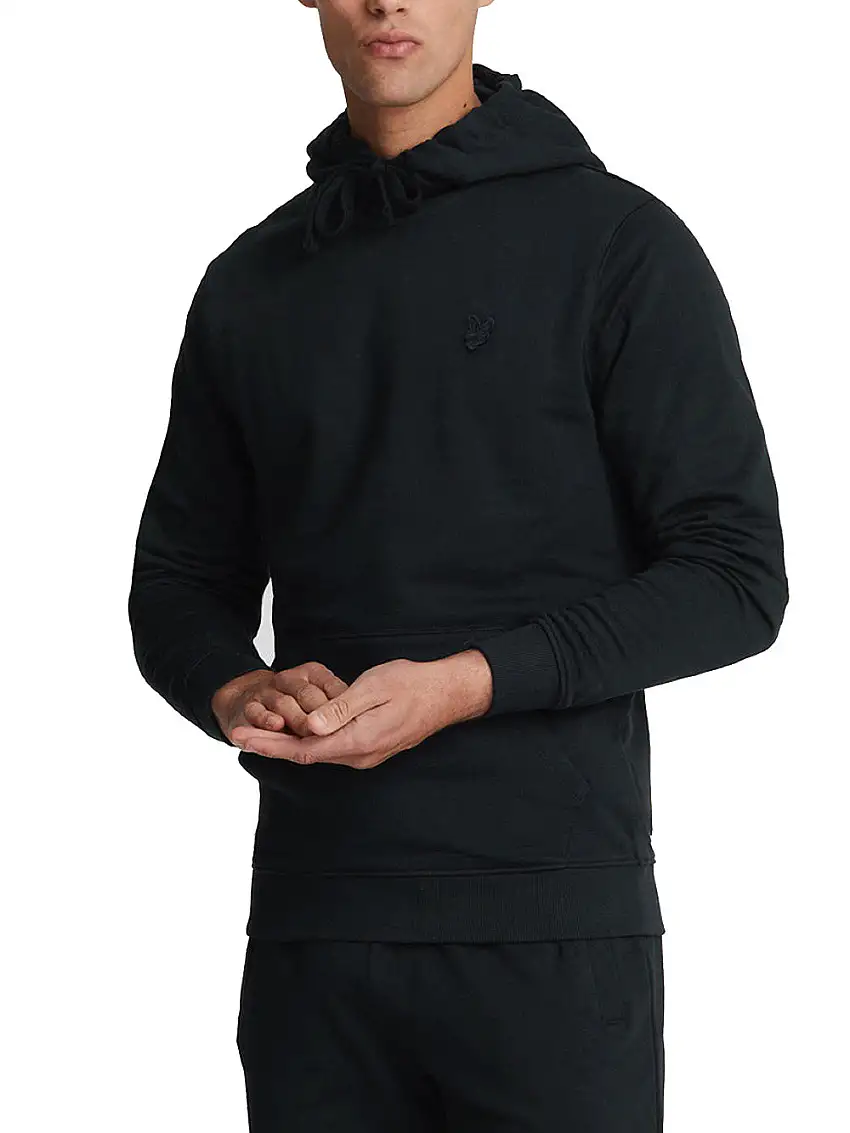 Felpa Cappuccio Lyle & Scott Tonal Eagle da Uomo - Nero