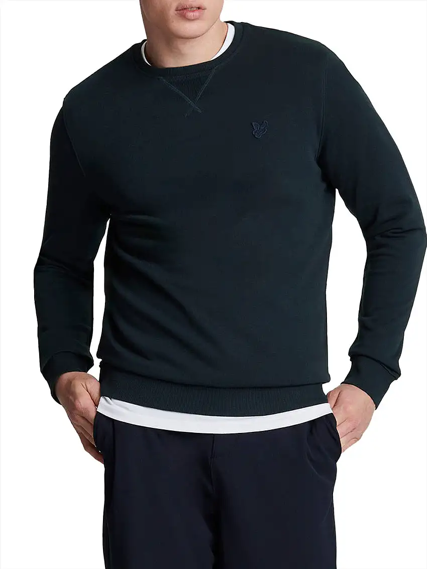 Felpa Lyle & Scott Tonal Eagle Crew Neck da Uomo - Blu