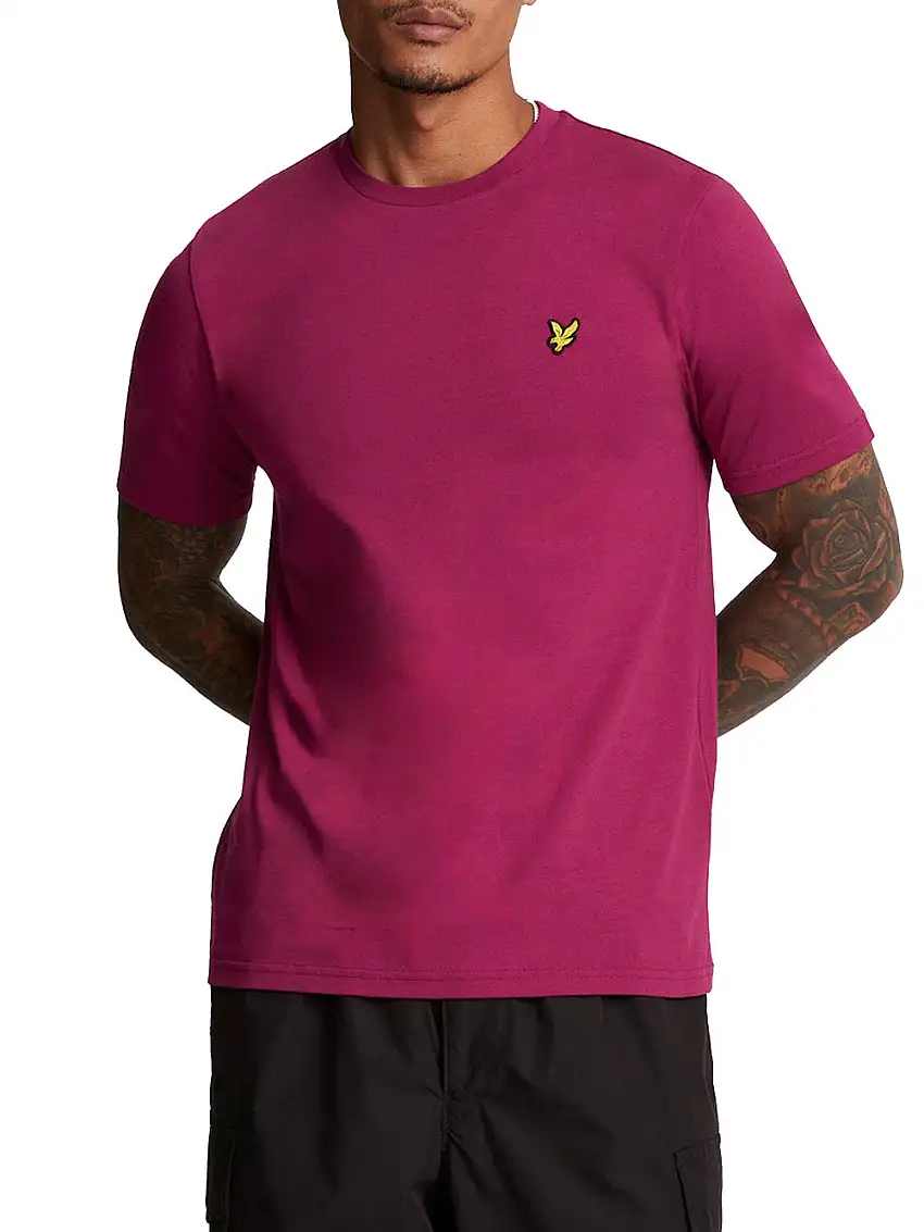 T-shirt Lyle & Scott Plain da Uomo - Fuxia
