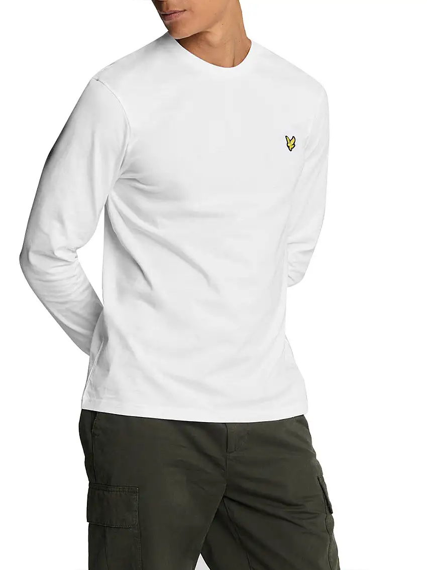 T-shirt Lyle & Scott Plain LS da Uomo - Bianco