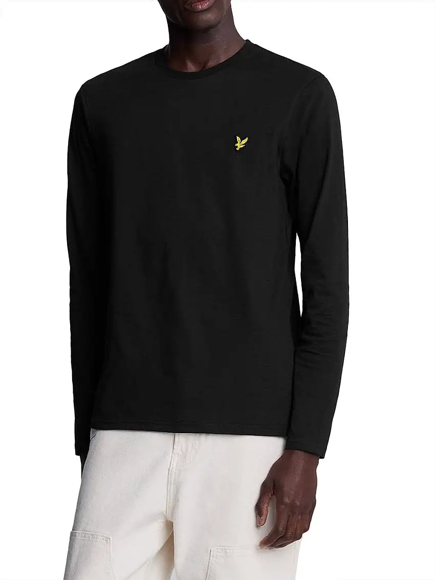 T-shirt Lyle & Scott Plain LS da Uomo - Nero