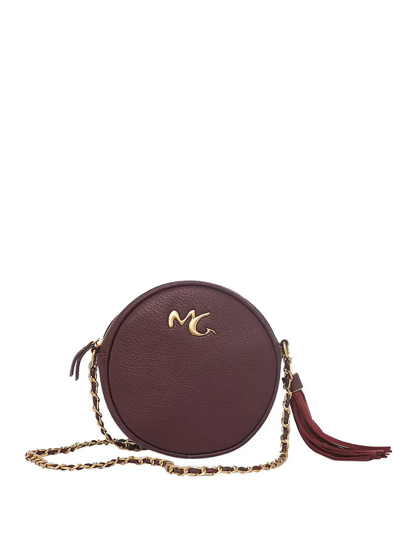 Borsa a Tracolla Manila Grace Mini Tonda da Donna - Bordeaux